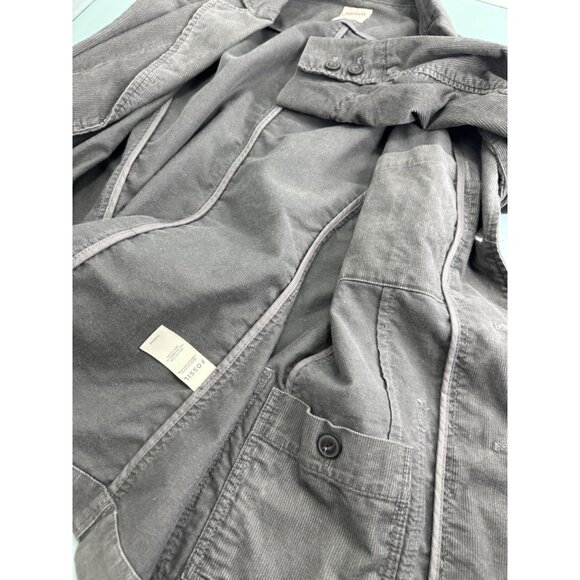 Vintage Fossil 54 Corduroy  Jacket Men Small S Lightweight Gray Y2K Grunge Retro - Picture 6 of 7